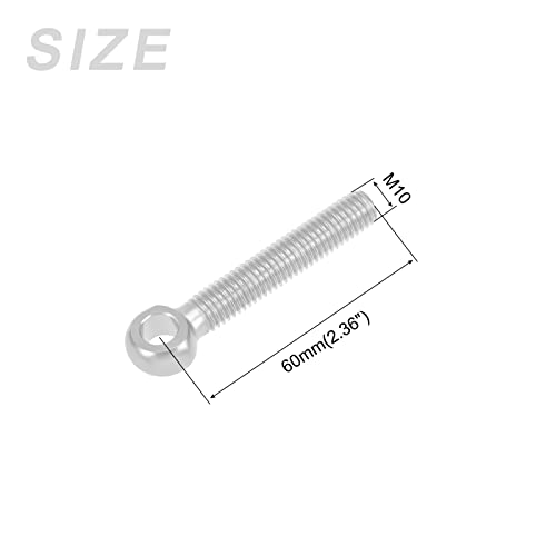 Metallixity ombro parafuso de levantamento 2pcs, 304 parafusos de aço inoxidável - Para fixadores de reforma em casa, prata