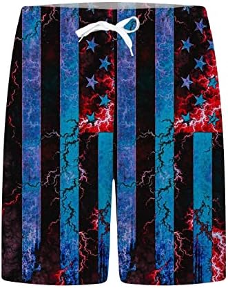 Mens shorts de natação rápida seca 5 American Flag Swim Trunks Board Shorts Award de banho com revestimento de malha