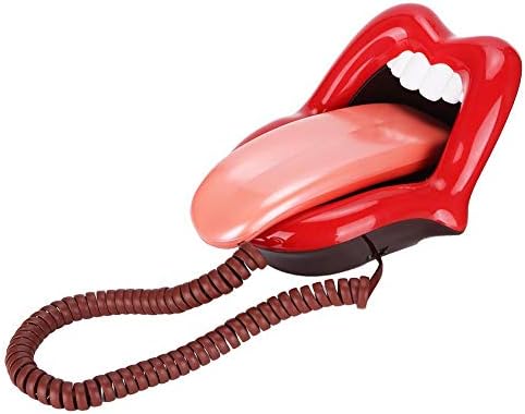 Telefone labial de novidades, multifuncional grande forma de língua telefone fixo telefonia para o escritório em casa decoração vermelha