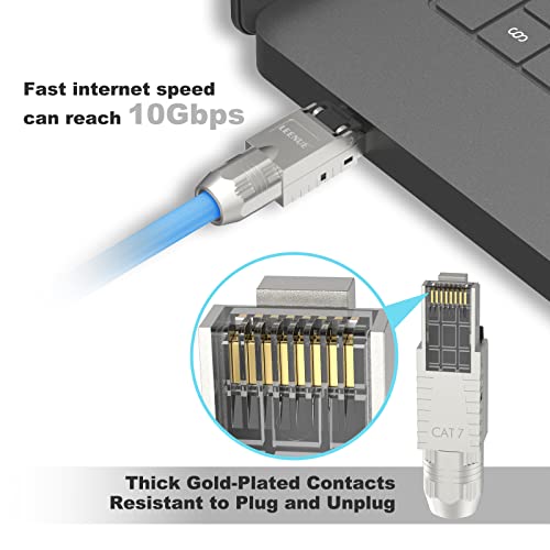 Leue RJ45 CAT7 Conector Toolless RJ45 Plug de terminação reutilizável blindado para cabos Ethernet 10 Gbps Poe 4 pacote