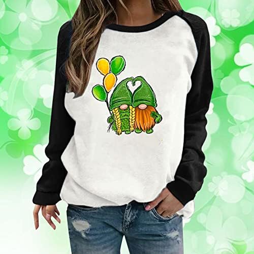 Roupas do dia de Yubnlvae Saint Patricks para Women Heart Crewneck Crewneck Plus Size Férias de Lucky Pullover