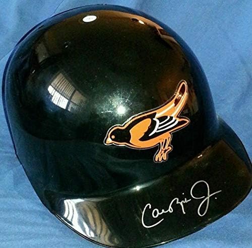 Cal Ripken assinou o modelo de jogo de jogo autografado com capacete de rebatidas em tamanho real JSA - Capacetes