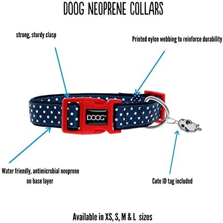 DOOG - Gollar de cachorro ajustável e macio e respirável acolchoado de neoprene disponível: xsmall, pequeno, médio e grande cães e filhotes