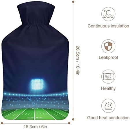 Botthe de água quente de futebol americano 1000 ml com tampa macia removível Hot Cold Pack Pack Water Saco para pés mais quentes da cama mais quente