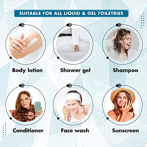 Garrafas de shampoo e loção - garrafas de silicone higineses para hidratante de shampoo loção de gel de chuveiro e lavagem de rosto