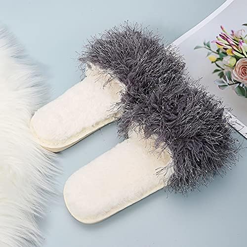 Flipers de inverno para mulheres Mulheres escorregam em sapatos de inverno de pelúcia Flipers de dedo do dedo do pé Open Warm Keep