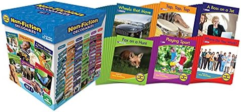 Junior Learning Beanstalk Books Letters & Sounds Decodables não ficção Conjunto em caixa, Conjunto 1, multicolor