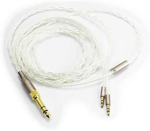 Newfantasia 6n OCC OCC Silver Plated Atualize Cable Audio Cabo de 3,5 mm e adaptador de 6,3 mm compatível com Hifiman Ananda, Sundara,