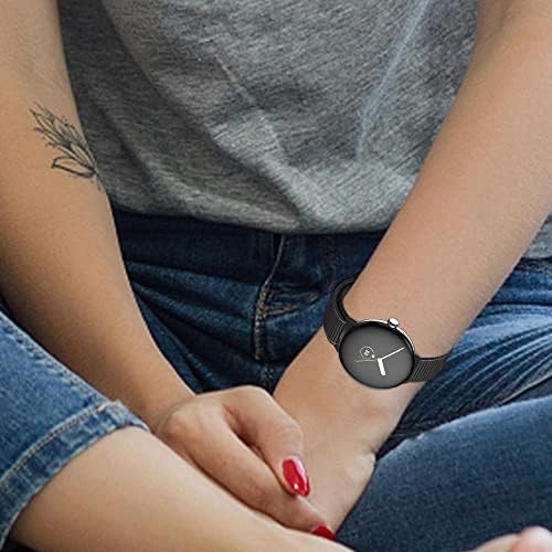 Compatível para o Google Pixel Watch Band, Sport Nylon Loop Band Stretyy Straed Weave Strap for Mulher Men, pulseira de substituição ajustável compatível com o Google Pixel Smartwatch
