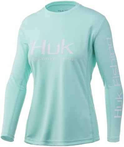 Ícone feminino huk x camisa de pesca de manga longa com proteção solar