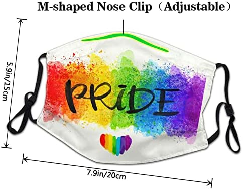 Arco -íris orgulho gay lgbtq washable_mask unissex face bandana para adultos reutilizáveis ​​bocais que cobrem proteção de poeira