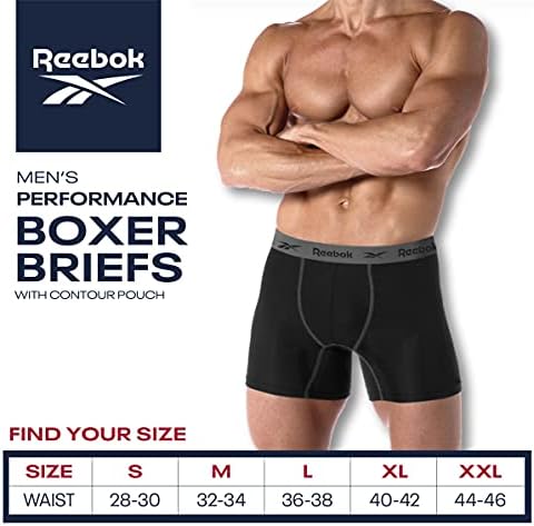 Roupa íntima masculina da Reebok - cuecas boxer de performance com bolsa de mosca