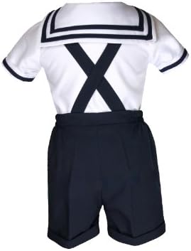 Unotux marinheiro shorts fatos para bebês infantil garotos marinha marinha s m l xl 2t 3t 4t