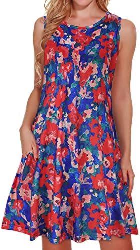 Button vestido dianteiro mulheres praia camiseta floral estampado bolsões sem mangas com mangas vestidos de verão midi casual para