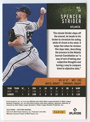 2022 Panini Capstone 38 Spencer Strider NM-MT Braves