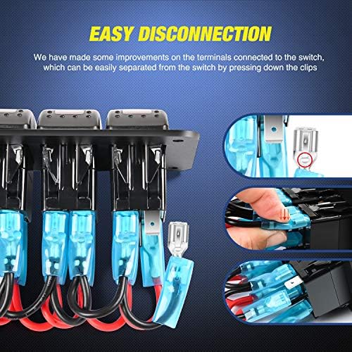 Nilight 4 Ganguer Rocker Switch Painel 5pin On Off Togle Switch Porta de alumínio 12V 24V Dash pré-conectado Litrões de retroilumos verdes para carros automotivos Caminhão Marine Boats RVS, 2 anos de garantia