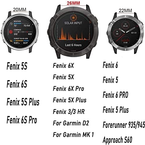 Sawidee Silicone 26mm 22mm RELUGUELA VABELA RELAÇÃO RELAÇÃO PARA GARMIN Fenix ​​7 7x 5x 5 mais 3 3HR S60 Watch EasyFit