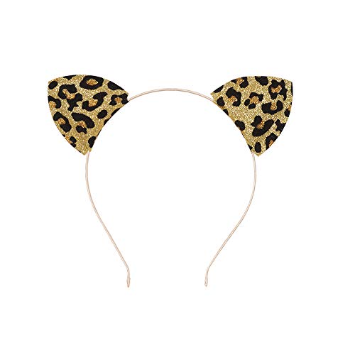 Lirila Party Beauty Delicate Color Glitter/Leopard Print Cat Orends Hair Bands Bandas de cabelo Decoração de festa para meninas e mulheres,