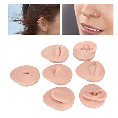 Modelo de parte do corpo de silicone, Modelo de perfuração corporal Modelo Simulação Ear olho Narize Modelo de umbigo da língua da