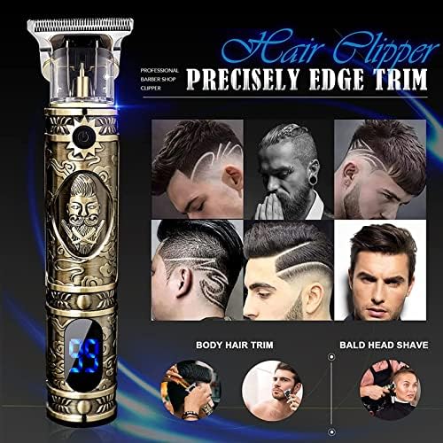 Clippers de cabelo para homens, aparador de cabelo profissional zero zero bastão t-blade timer sem fio EDGERS RECARGELHA EDGERS