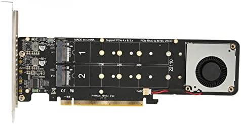 ADAPTOR ACOGEDOR M.2 NVME SSD Card, PCIE4.0 X16 SSD Converter adaptador com ventilador de refrigeração e indicador