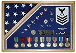 Sinalizar conexões Caixa de sombra militar, medalha e estampa de bandeira