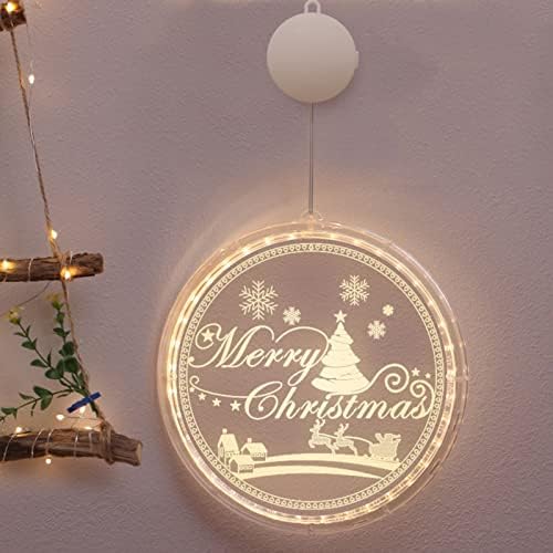 HSART 6.3in Christmas Decorativa Janela Luz com Copa de Tertção, Luzes de Junto 3D de Férias Decorativas de Férias de Natal