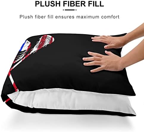 Lacrosse American Flag Long Corpo Full Pillow Tampa de arremesso macio Prophases Case Bedding com zíper escondido 20x54 20 x54