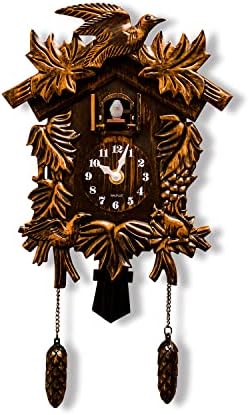 Walplus Chiming Classic Brown Vintage Cuco relógio de parede pendurado Relógio de pássaro Decoração de casa Presentes de relógio