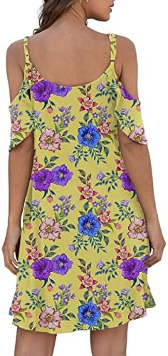 Vestido de verão de Wonnchyei para mulheres 2023 Moda Sling Mini vestido boêmio Print casual estampa oca no solo vestidos de praia