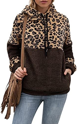 Camisolas femininas 2023 Salover de mangas compridas Pullover leopardo