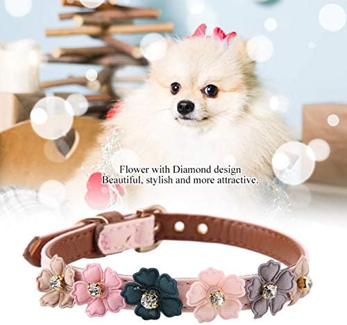 Colarinho de cachorro, decoração diária de cães adoráveis ​​lindas e elegantes flores com gravata borboleta de diamante, para
