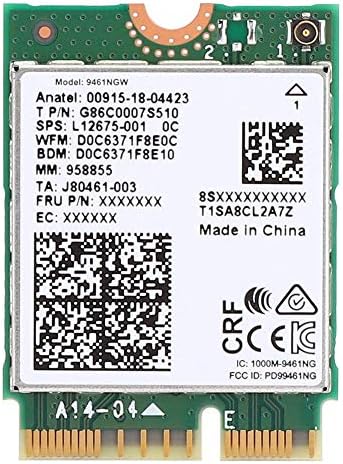 Cartão de rede, Intel 9461NGW Wireless Wirend Card, Bluetooth 5.0 Rede, suporte de suporte 2.4g / 5g