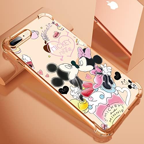 OQPLOG Heart Miie Mkey TPU Caso para iPhone 7 Plus/8 Plus Cartoon Clear Clea Firly Firly Casos divertidos para meninos meninos