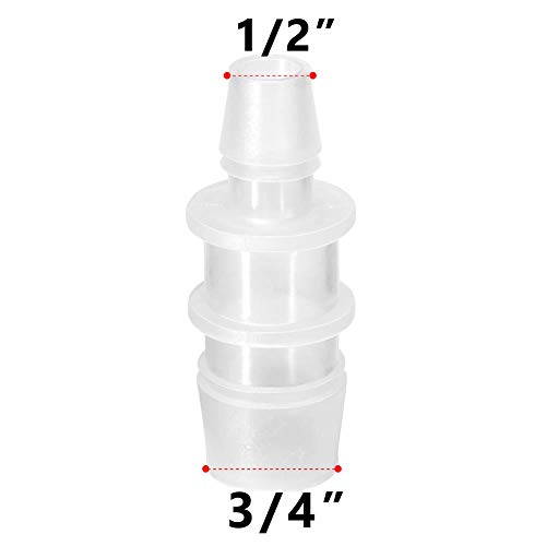 Quickun Plastic Mangues Barb Reducer ajuste 3/4 a 1/2 Redução Adaptador de união Redução Splicer MENEN