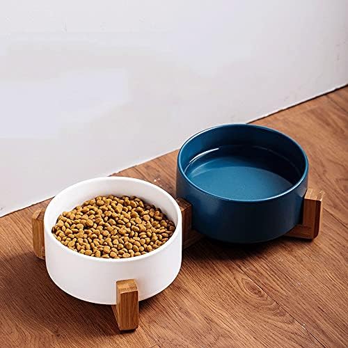 Tigela de cachorro de zukeewg cerâmica tigela dupla tigela de gato tigela de cachorro alimentar tigela de água tigela de gato