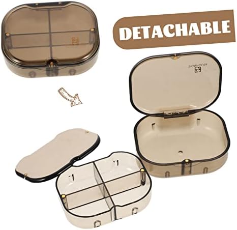 Doitool 5pcs caixa de distribuição de compartimentos portáteis Mini Medicamentos Grey Medication Travel Organizador magnético