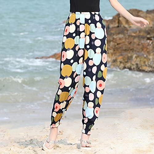 Calça boêmia rongxi calça calça feminina Bloomers Bloomers Beach Casual Pants macias macias