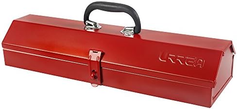 Caixa de ferramentas de metal urrea - 18,8 x 6 x 3.6 Caixa de armazenamento/organização com construção de 24 bedagos e acabamento vermelho durável - 5496