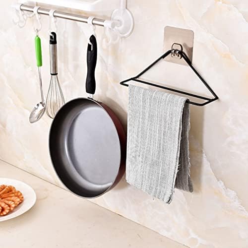 Alipis 1pc Mount Bar Cozinha cozinha dupla cabide bancada Toalha de toalha Organizador pendurado prateleira montada para triângulo de quartos para a mão da haste de parede de parede de parede Triangular Limpeza portador de ferro banheiro do gancho de ferro