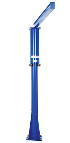 Vestil jib-fm-3 aço fixo de lixo montado no piso, capacidade de 300 lb, comprimento utilizável do feixe I 69-3/4 , flange i-viga I 2-11/16 de altura x 4 , comprimento geral do feixe I 80 80 , Rotação 360 graus, sob o feixe I 99-1/4, azul