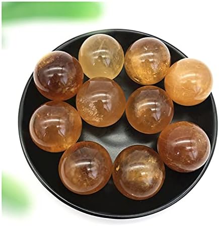 Shitou22231 1pc Citrina natural citrina quartzo Cristal Sphere Ball Healing Gemstone Amarelo calcita elegante Bola Natural Stones