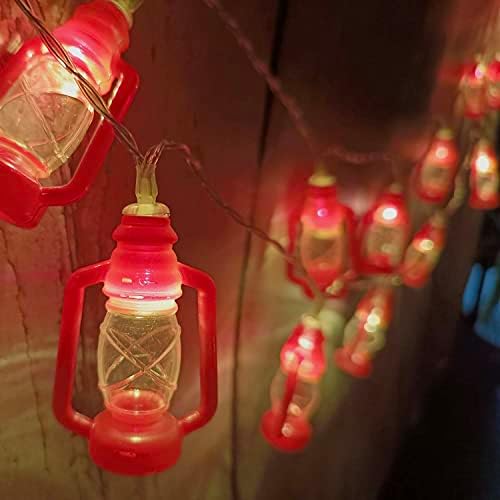 Oaygneh Ramadan Lantern Lights 20Led Decorações do Ramadã para casa, Mini -querosene Black Decoração de bateria de lâmpada