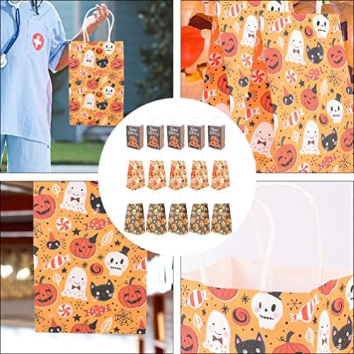 CIIIEEO CABELAS DE CANDYS 30 PCS Halloween Pumpkin Paper Bags Sacos de doces Snack Saco de bolos de bolos de chocolates