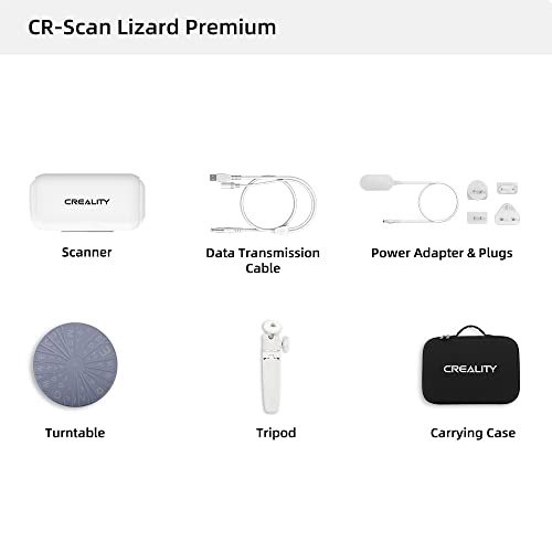 Creality CR Scan Lizard 3D Scanner Premium Kit Premium Modos de toca-giragem, precisão de 0,05 mm e 10 fps Velocidade