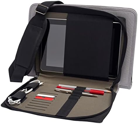 Broonel Grey Leather Laptop Messenger Case - Compatível com o WinBook Lenovo 500W Gen 3 11,6