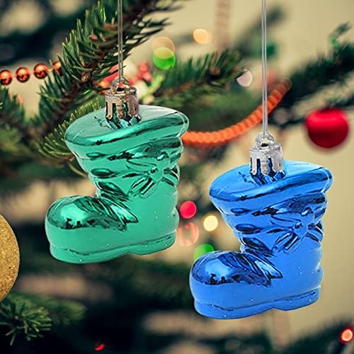 Decorações de Natal Garland de Garland 6pcs Ornamentos de Árvores de Natal Botas Decoração Pingente Blinkets Brinkets Plástico