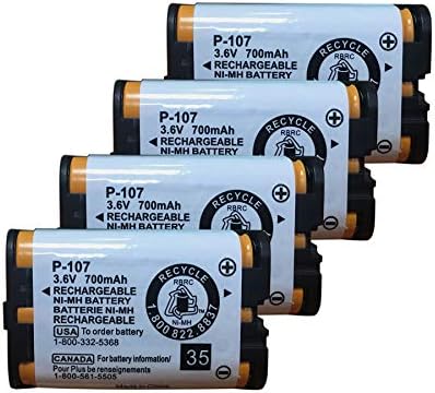 Geilienergy HHRP107 Baterias recarregáveis ​​compatíveis com Panasonic HHR-P107 HHR-P107A HHRP107A PELELE DE CORRES