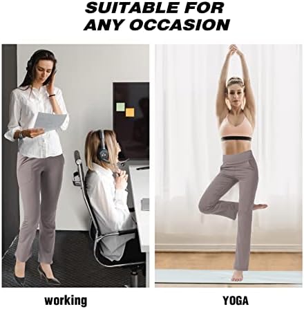 Calças de ioga de bootcut cifupy para mulheres com bolsos calças de treino de cintura alta para mulheres calças de ioga de bootleg