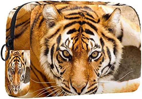 TBOUOBT SACOS COSMETOS Sacos de maquiagem para mulheres, bolsas de maquiagem pequenas sacolas de viagem, Tiger Animal